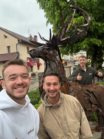 Enzo Colin, Loïc Lécolier et Lucien Van Lier à La Transju'Trail