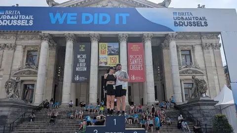 Dorian Blocqueau et Eva Vella à BRITA Urban Trail Brussels