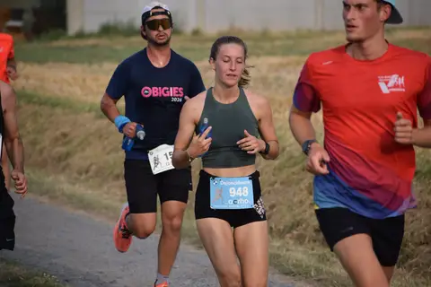 Enzo Colin et Odile Hallet à Le jogging de Molenbaix